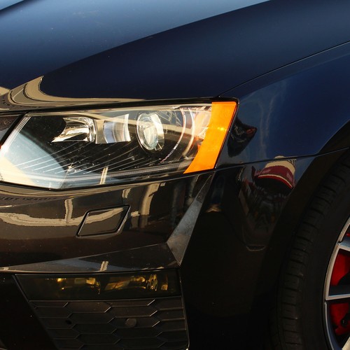 US Style Headlights Kit Accessoiresn Tuning Styling Film Sticker Orange B027 - Picture 2 of 4