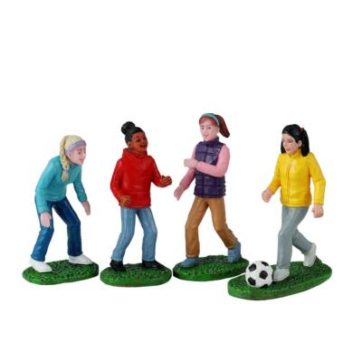 #ad #ad Lemax General Products Village Accessory Girls Soccer Game Set Of 4 42314 $39.90