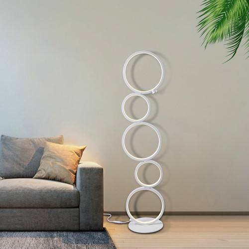 5-Ring Modern Floor Lamp LED Night Corner Standing Light Living Room Decoration