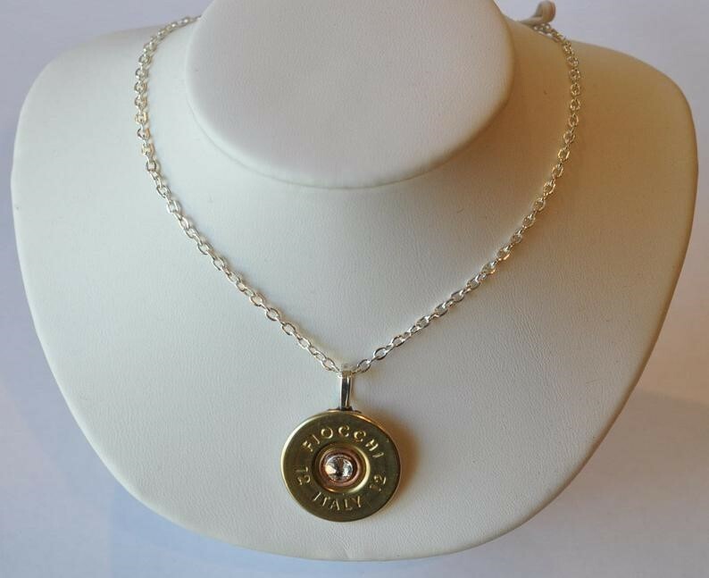 Fiocchi Italy 12 Gauge Shotgun Shell Pendant With Necklace Trap Shooting