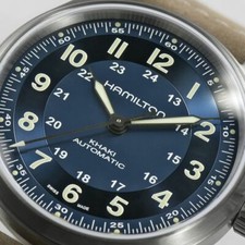 Hamilton Khaki Field Titanium Auto Blue Dial Leather Band Men's Watch H70545540 4