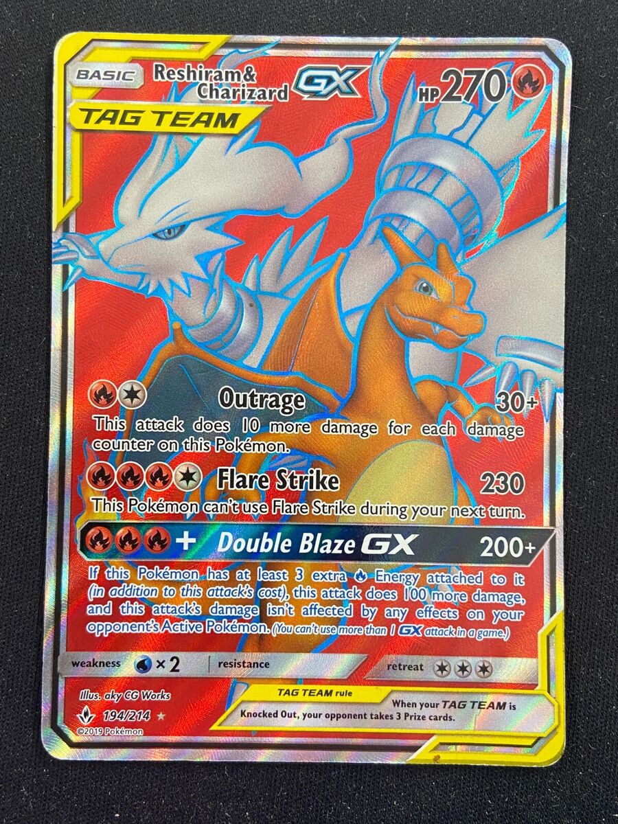 Reshiram & Charizard GX - 194/214 - Full Art Ultra Rare