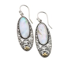 Samuel B Benham St Silver/18K Mother of Pearl Bliss Balinese Dangle Earrings