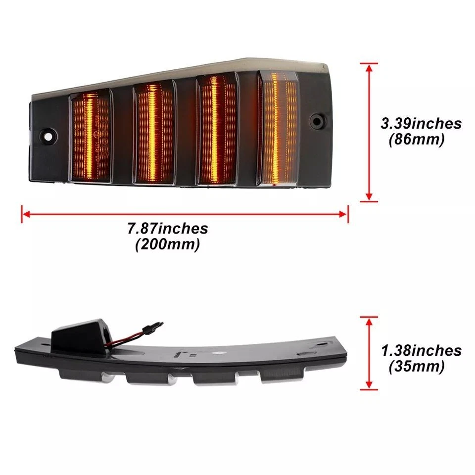 Smoked LED Front Side Marker Day Running Light Lamp For 1984-96 Jeep Cherokee XJ - Image 3 of 4