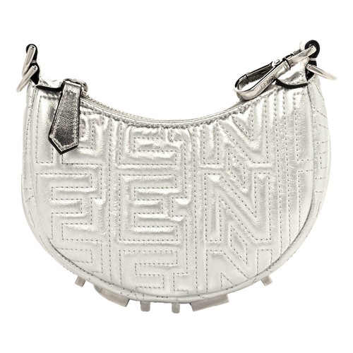 Fendi x Marc Jacobs Fendigraphy Silver Mini Hobo Leather Bag NWT