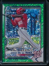 JEREMY DE LA ROSA 2021 Bowman Chrome Draft GREEN SPARKLES REFRACTOR #/99 RC