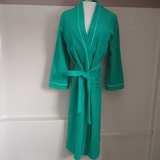 Vintage Vanity Fair Belted Bathrobe Wm Med. Emerald Green Velux USA made, EPOC