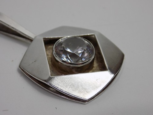Rare Exklusiver Modernist Bergkristall Anhänger Silber Palmberg Alton Schweden - Picture 6 of 10