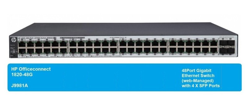 HP 1820-48G 48 Port Gigabit Web Managed Ethernet Network Switch J9981A