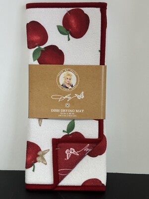 Dolly Parton Red Apple Dish Drying Mat DG Collection 15 x 20 