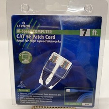 Leviton Blue CAT 5e 7 Ft Patch Cord For High Speed Networks AG500-7L Snagless