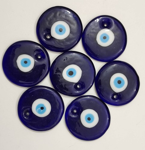 10 Glass Beads Handmade Dark Blue Color 52mm x 52mm Raund Shape #BD-087 - Picture 6 of 6