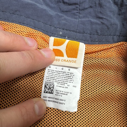 Hugo Boss Badehose Shorts grau orange gefüttert Schwimmen Herren Größe Large L - Bild 11 von 16