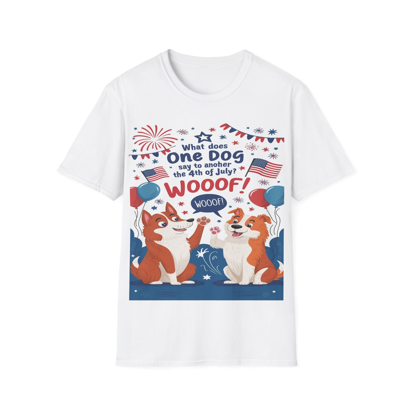 ALTRA 4 luglio. Cosa dice un cane all'altro? T shirt unisex stile morbido