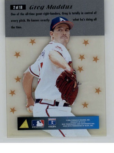1996 Pinnacle Essence of the Game #2 Greg Maddux (ref 134744) - Picture 2 of 2