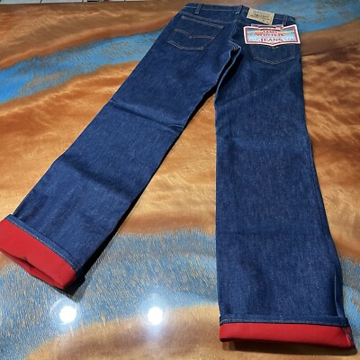 Vintage 80s Levi's Winter Jean Red lined dark wash denim