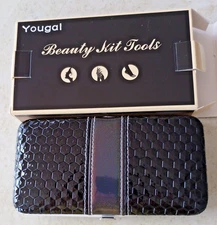 Yougai Mani-Pedi-18 Piece Set. Black Case New