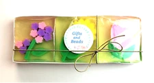 Set of 3 Assorted Flowers Transparent Bar Soaps each 3.5 oz.each