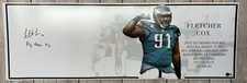 PHILADELPHIA EAGLES FLETCHER COX SIGNED 12X36 STATS PANORAMIC PHOTO BECKETT COA!