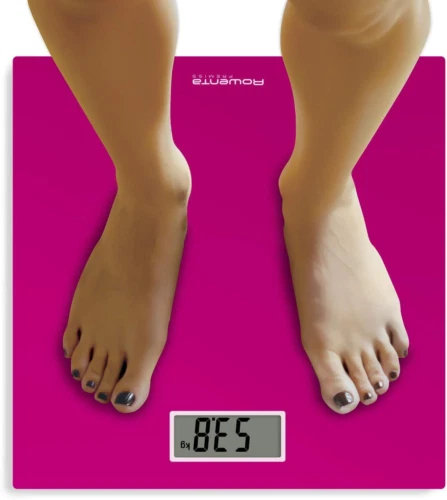 Rowenta Premiss 2 Bilancia Pesapersone Digitale, Vetro Temperato,... Fucsia - Immagine 4 di 4