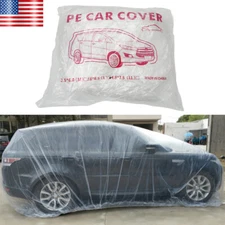 1-50PACK Clear Plastic Disposable Car Cover Temporary Rain Dust Garage Universal