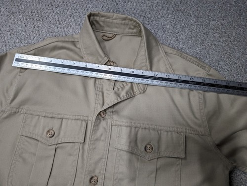 WOOLRICH Vintage Men's Safari Beige Cargo Outdoor Utility Over Shirt Jacket - S - Picture 11 of 13