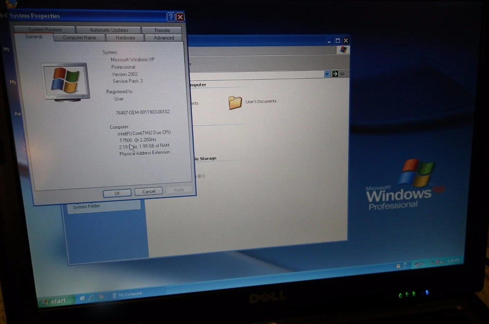 Dell D520 Laptop / 1.66ghz / 2gb / Windows XP / WIFI / DVD / CDRW rs232 serial - Image 4 of 4