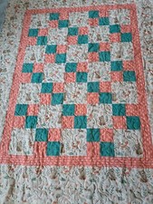 SWEET WOODLAND/FOREST ANIMALS Handmade quilt 40 1/2 by 50 1/2 " great gift