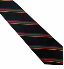 Elegant Navy Striped Silk Mark Pendleton 57" Handmade Italy Neck Tie Necktie
