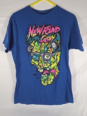 Rare New Found Glory Drill it In My Brain Blue Graphic T-Shirt Unisex Large
