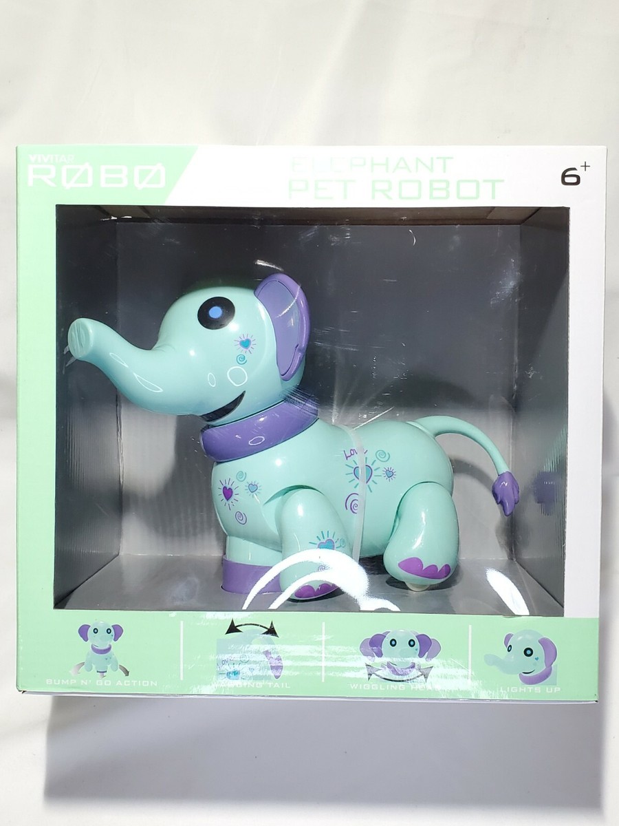 Vivitar Robo Elephant Pet Robot Purple Blue Dancing Sounds Lights Moves  Action