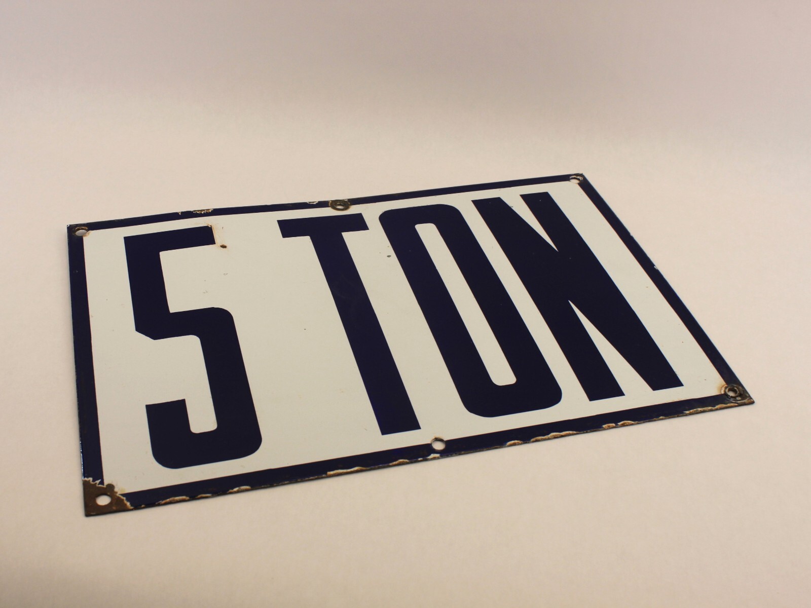 Vintage Veribrite Chicago Porcelain 5 Ton Industrial Sign eBay