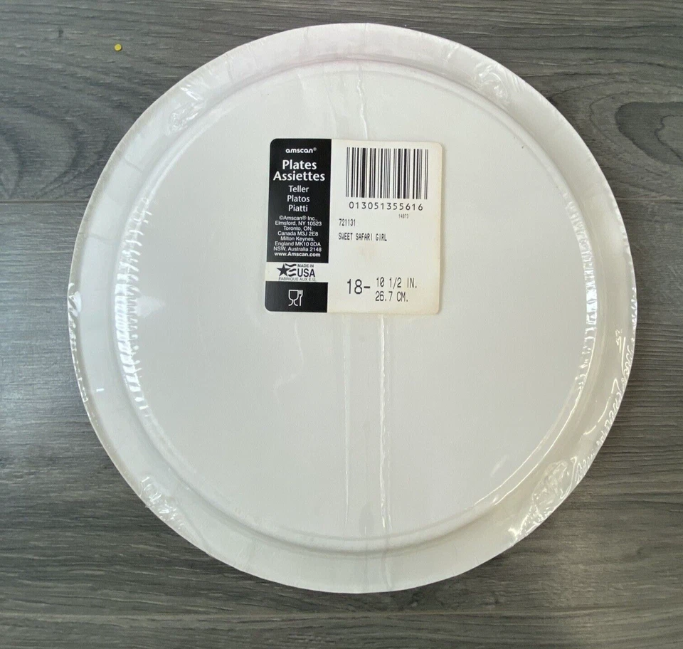 Platos de Baby Shower Jirafa Animal Rosa It’s A Girl Género Nuevos 18ct Cena Redonda Foto 2 de 3