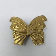 Vintage Gold Butterfly Solid Brass Metal Belt Buckle 3 inches Hippie Boho Taiwan