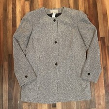Vintage Liz Claiborne Wool Blend Blazer Size 14 Suit Jacket Padded Shoulders
