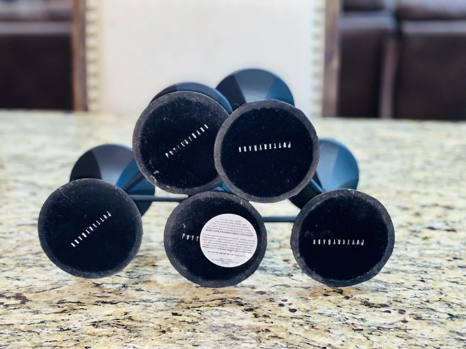 Centro de mesa portavelas con bisagras de pilar negro Pottery Barn Artemis *RETIRADO* Foto 4 de 4