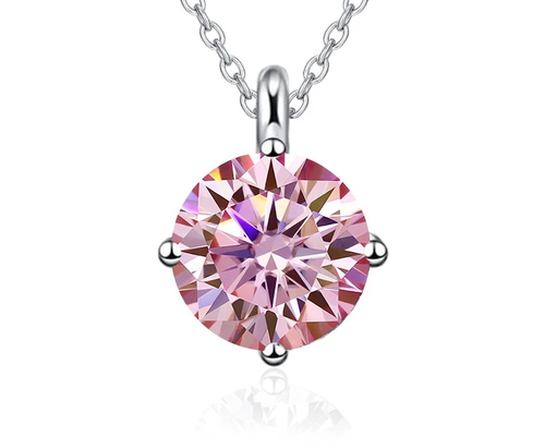 1CT 2CT Real Moissanite Pendant Necklace For Women Men Solid 925 Sterling Silver - Picture 4 of 26