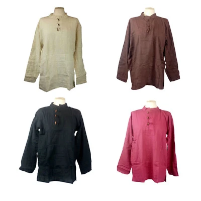 Men's Medieval Shirt LARP Hippie Pirate 100% Cotton 6 Colours Chest Size 34"-54"