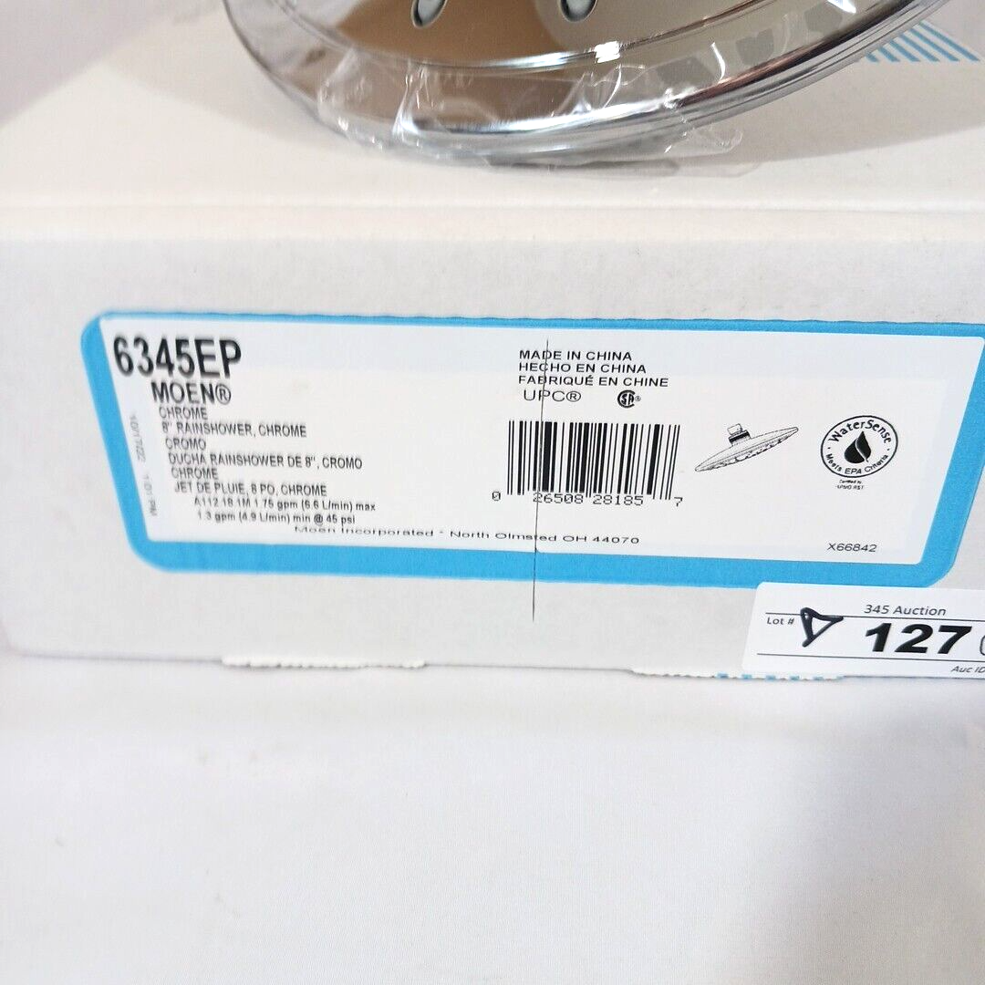 Moen 6345EP Regenduschkopf – 20,3 Cm Durchmesser, Verchromt, Wassersparend, Mit EPA WaterSense Zertifizierung