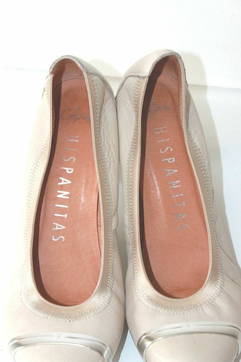 Escarpins Hispanitas En Cuir - Couleur Coquille D'œuf, Talon 7cm+ - Taille 40