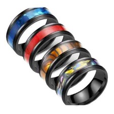 MENS RINGS TITANIUM STEEL BAND SILVER  CELTIC WOMEN FASHION DRAGON Punk WOMEN UK