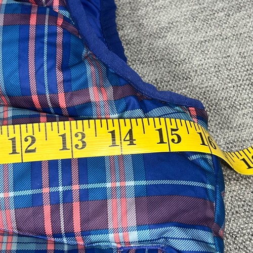 Patagonia Goose Down Filled Puffer Vest Youth Medium? Blue Plaid - Picture 11 of 19