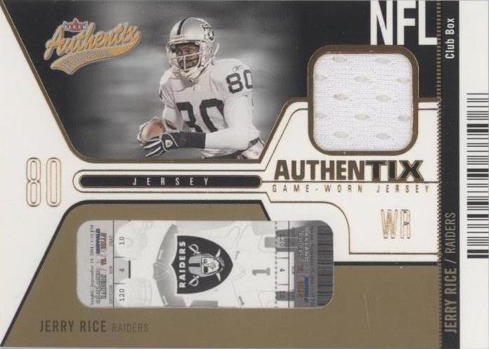 2004 Fleer Authentix Jerry Rice #JA-JR - 1 of 2