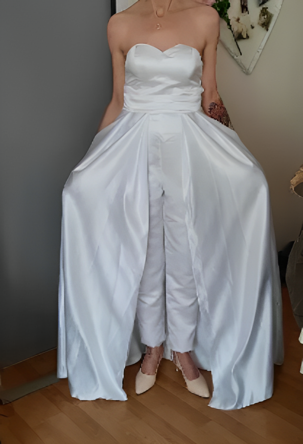 Wedding Reception Jumpsuit With Detachable Skirt,Formal dress for wedding | eBay Wedding Reception Jumpsuit With Detachable Skirt,Formal dress for wedding | eBay