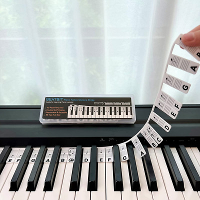 Piano Klaviernoten Streifen Notenband Klaviernoten Tasten Klaviertasten Farbig