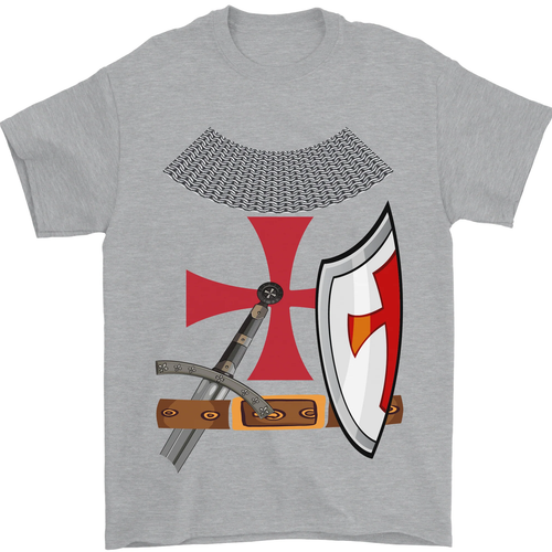 Caballero Templario Disfraz San Jorge Día Camiseta Hombre 100% Algodón - Picture 88 of 95