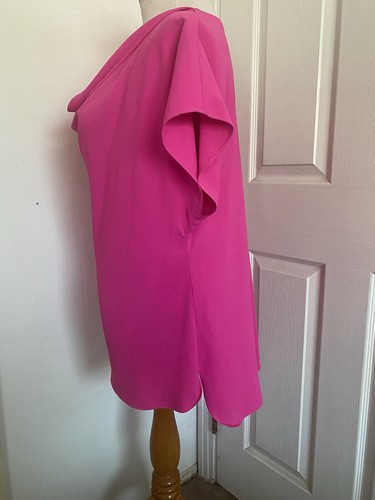 Joseph Ribkoff Ultra Pink Cowl Neck Dolman Cap Sleeves Top Size 10 NWT - Picture 9 of 11