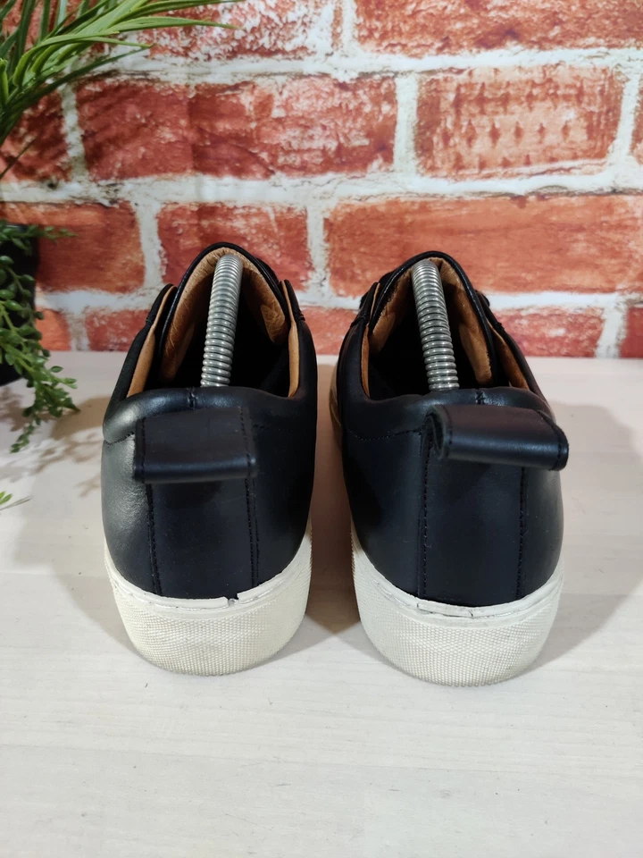 WHISTLES BLACK MOC CROC TRAINERS UK 7 EU 40 LEATHER LACE UP PLATFORM WOMENS SHOE - Image 4 of 4