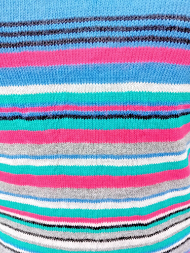 VINTAGE ROBERT ROWLEY COURTELLE 1970s FINE KNIT STRIPED TOP JUMPER HIPPY MOD M - Picture 3 of 9