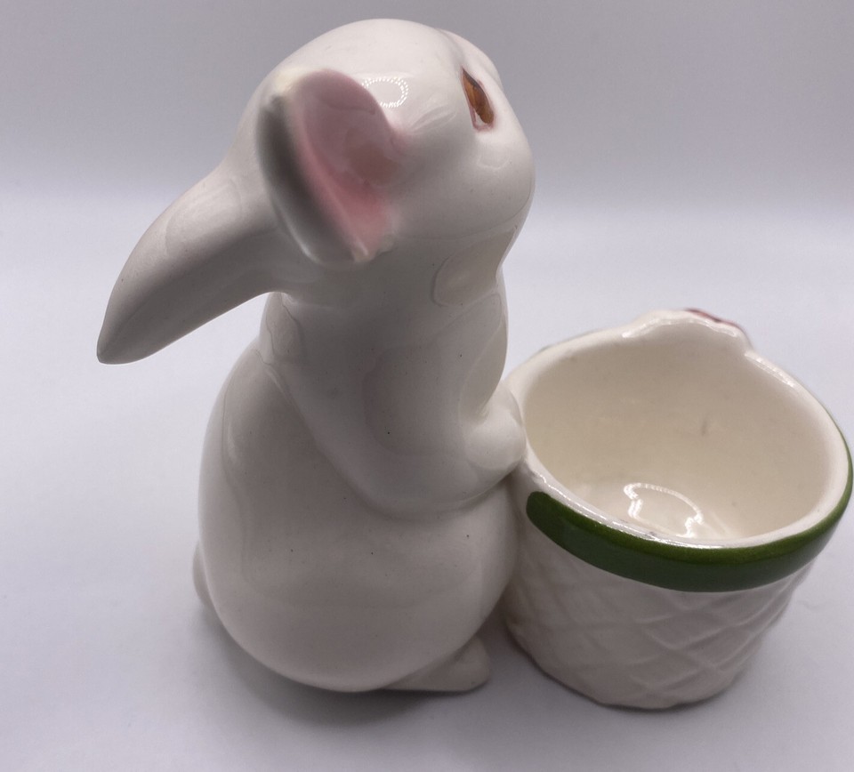 Vintage AVON Signed Rabbit Bunny Egg/Votive ceramic Holder 1980 | eBay